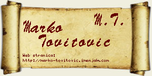 Marko Tovitović vizit kartica